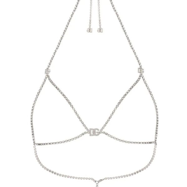 Dolce & Gabbana  DG logo crystal-embellished body chain