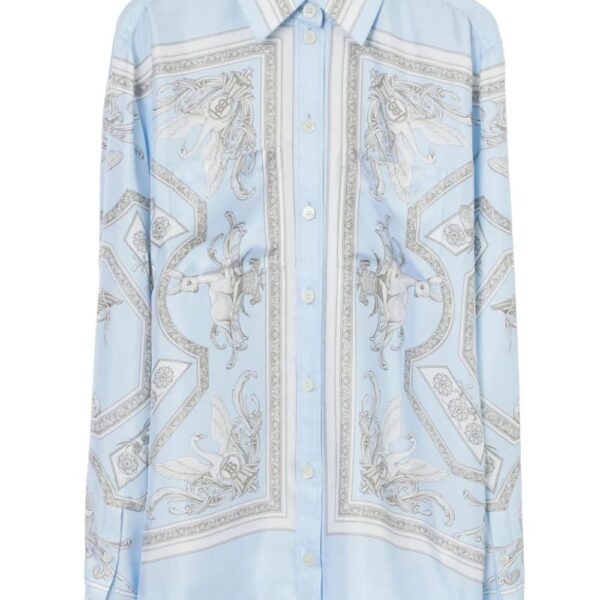 Burberry  Statue-print silk shirt