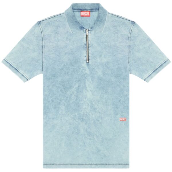 Diesel T-Smith-Zip acid-washed polo shirt