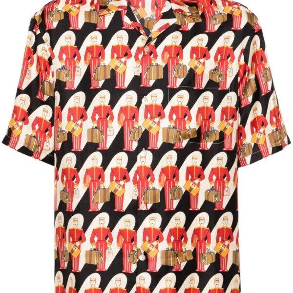 Gucci  graphic-print silk twill shirt