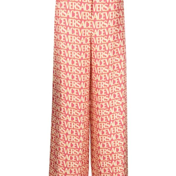 Versace  logo-print silk palazzo pants