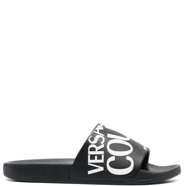 Versace Jeans Couture logo-print moulded-footbed slides