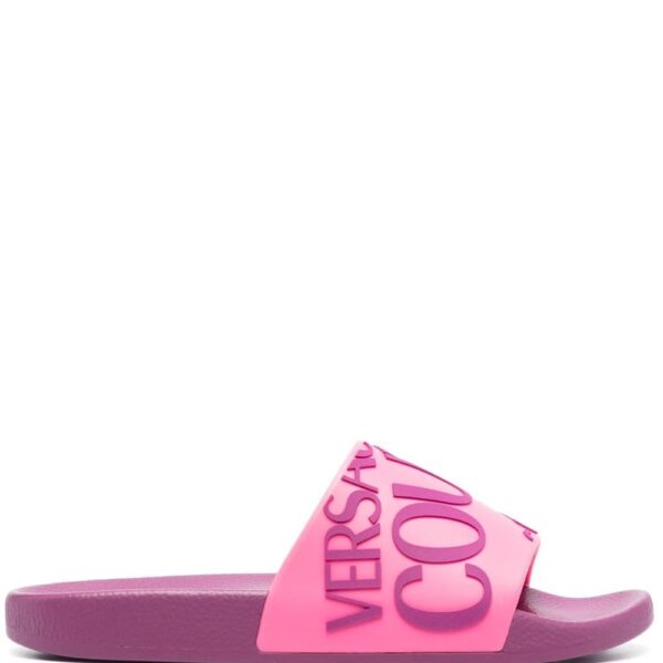 Versace Jeans Couture logo-print moulded-footbed slides