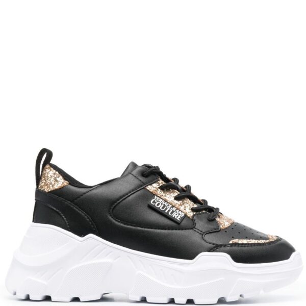 Versace Jeans Couture logo-patch glitter-detailing sneakers
