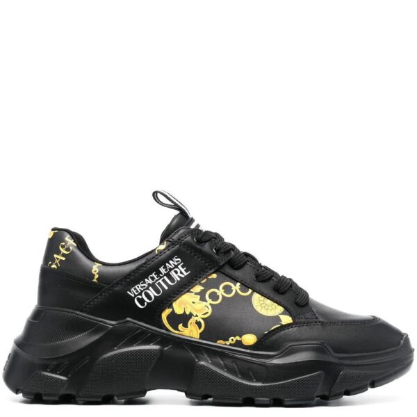 Versace Jeans Couture  chain-link print leather low-top sneakers
