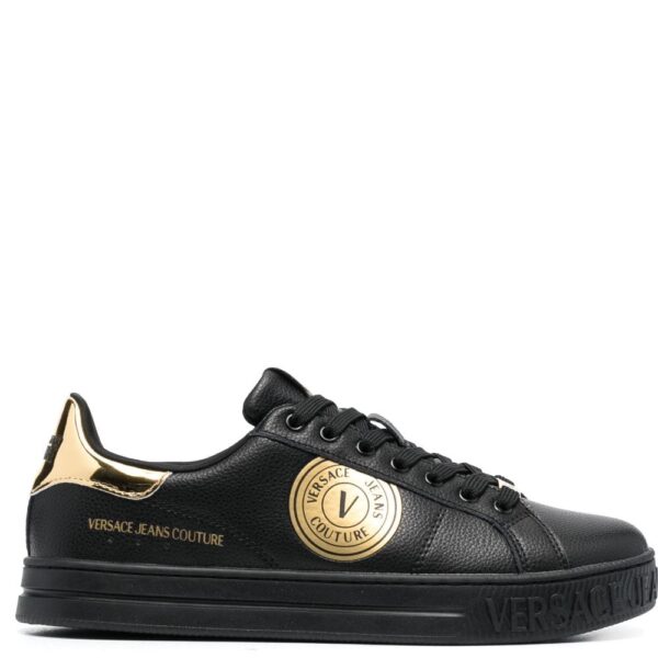 Versace Jeans Couture logo-patch leather low-top sneakers