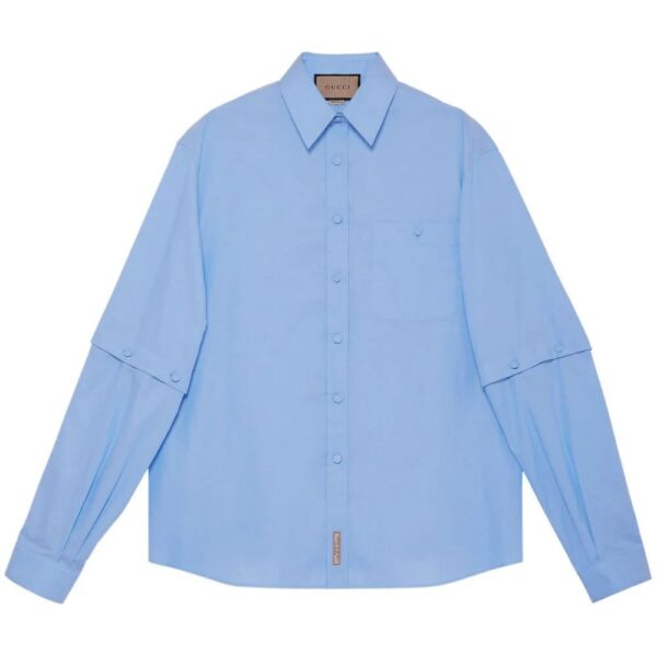 Gucci  logo-patch detachable-sleeve shirt