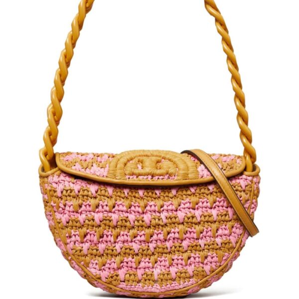 Tory Burch mini Fleming crochet-knit shoulder bag