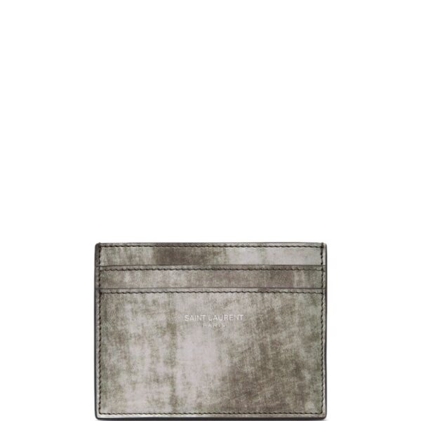 Saint Laurent abstract-print leather cardholder