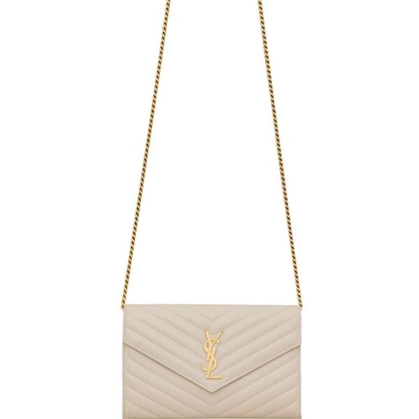 Saint Laurent Cassandre Envelope leather chain wallet