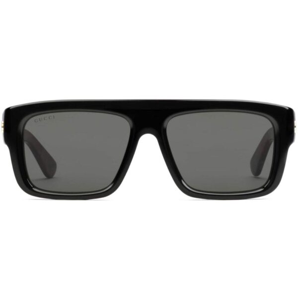 Gucci Eyewear tortoiseshell-effect detail rectangle-frame sunglasses