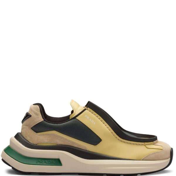 Prada panelled leather chunky sneakers