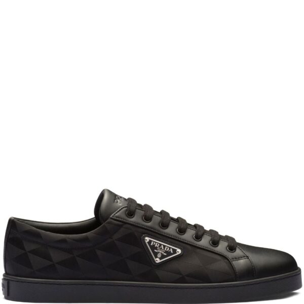 Prada triangle-logo lace-up sneakers