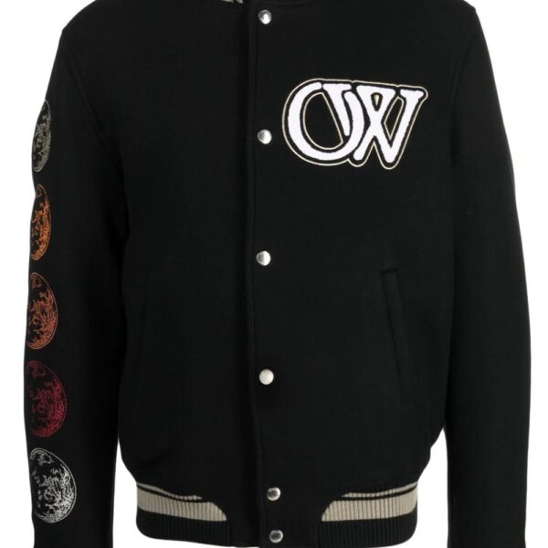 Off-White  logo-appliqué bomber jacket