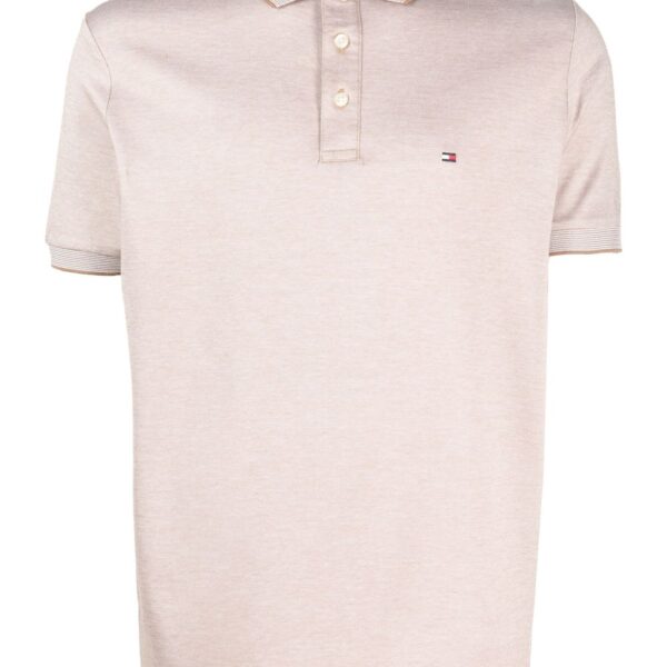 Tommy Hilfiger logo-patch piqué polo shirt