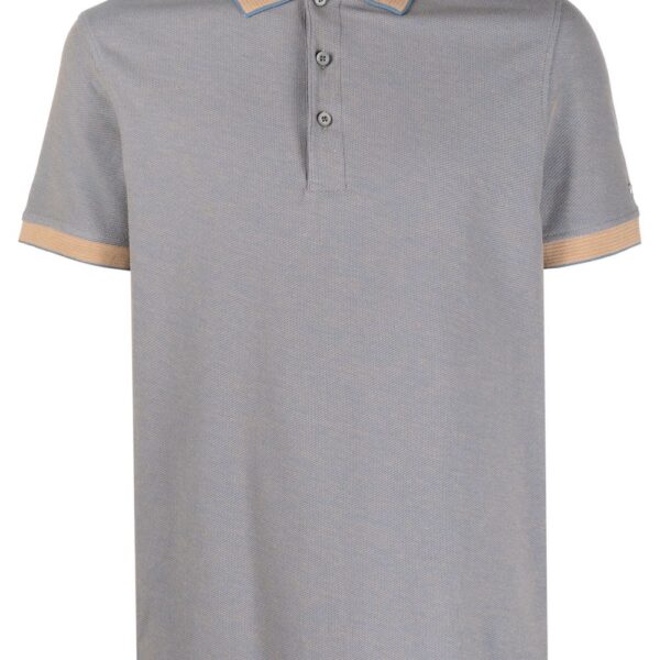 Tommy Hilfiger logo-plaque two-tone polo shirt