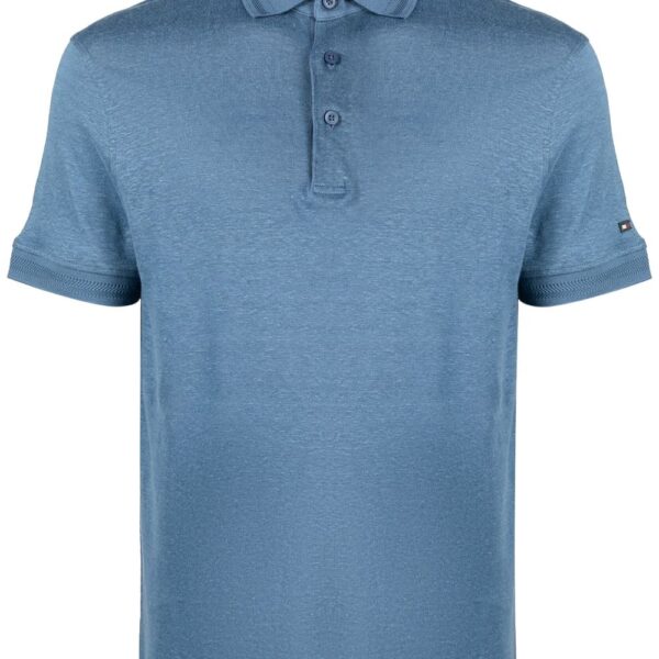 Tommy Hilfiger logo-plaque slub polo shirt
