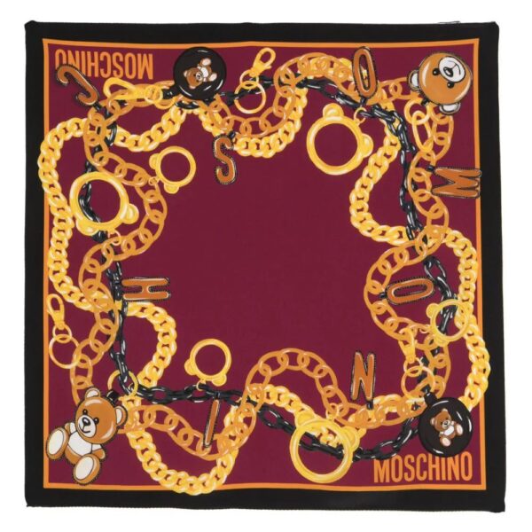 Moschino  chain-print silk scarf
