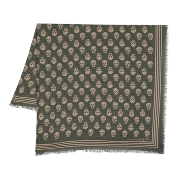 Alexander McQueen  skull-print frayed scarf