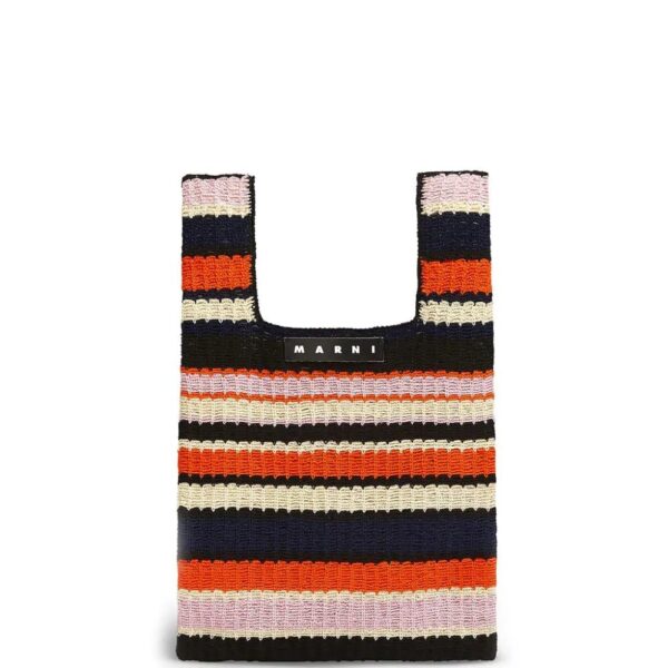 Marni Market  striped crochet tote bag
