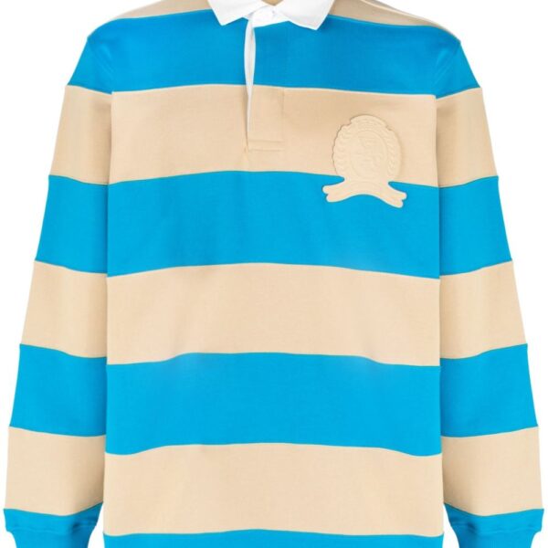 Tommy Hilfiger logo-patch striped cotton polo shirt