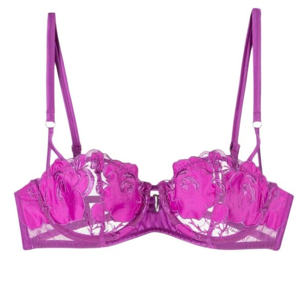 Fleur Du Mal  Rose logo-embroidered balconette bra