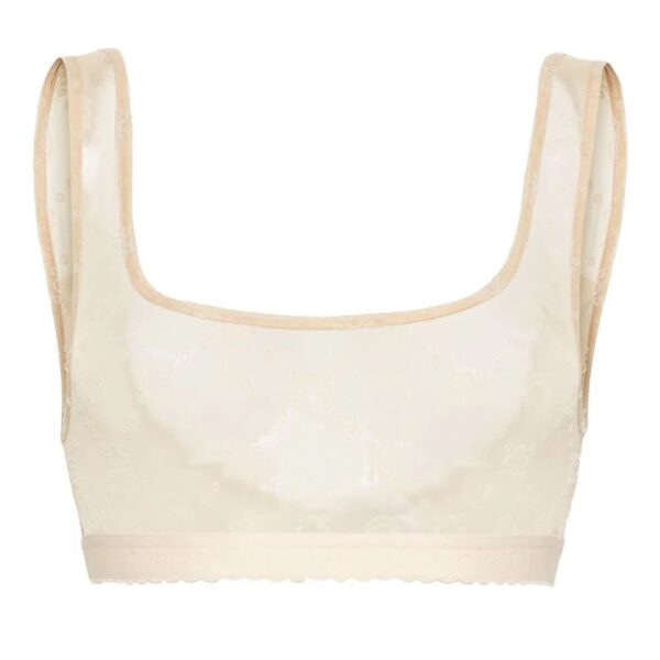 Marine Serre  Moonogram flocked tulle bralette