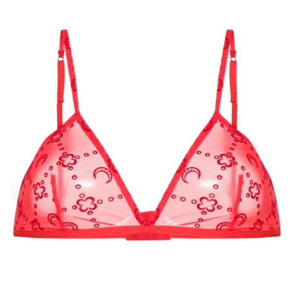 Marine Serre  Regenerated Moonogram flocked tulle bralette