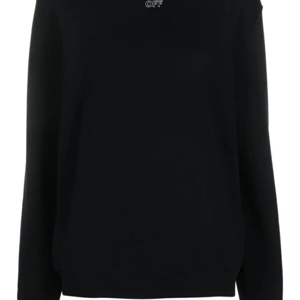 Off-White  logo-embroidered cotton sweatshirt