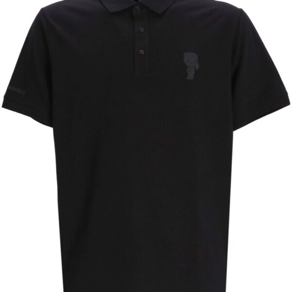 Karl Lagerfeld logo-embroidered cotton polo shirt
