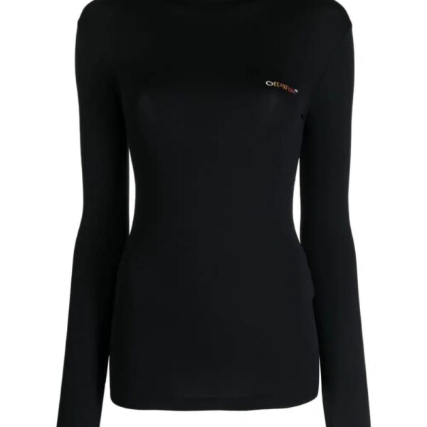 Off-White  logo-print roll-neck T-shirt
