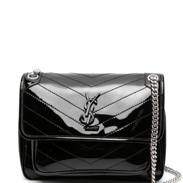 Saint Laurent Niki patent-leather shoulder bag