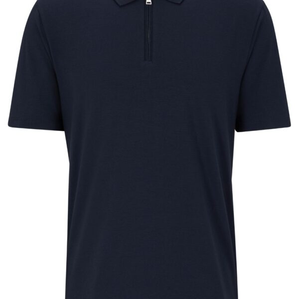HUGO zip-up short-sleeve piqué polo shirt