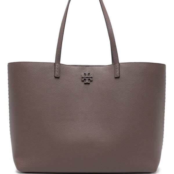 Tory Burch McGraw logo-plaque leather tote bag