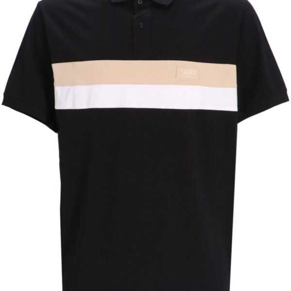 Karl Lagerfeld logo-embossed striped polo shirt