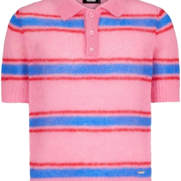 Dsquared2 striped knitted polo shirt