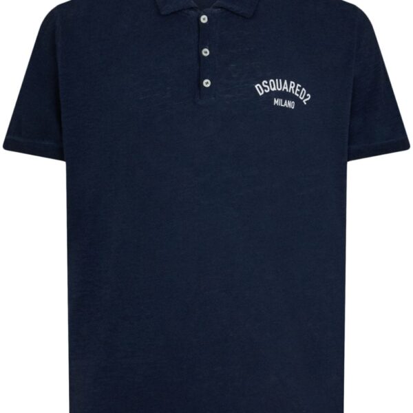 Dsquared2 logo-print cotton blend polo shirt