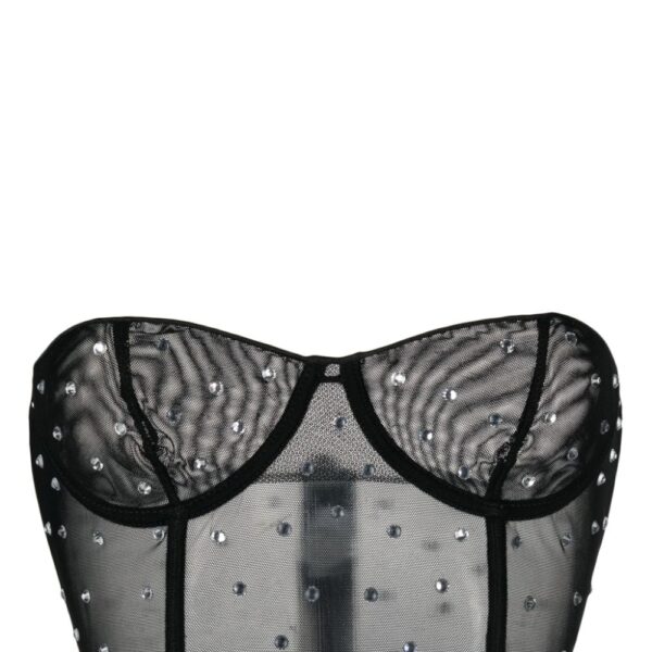 Oséree  crystal-embellished mesh bra