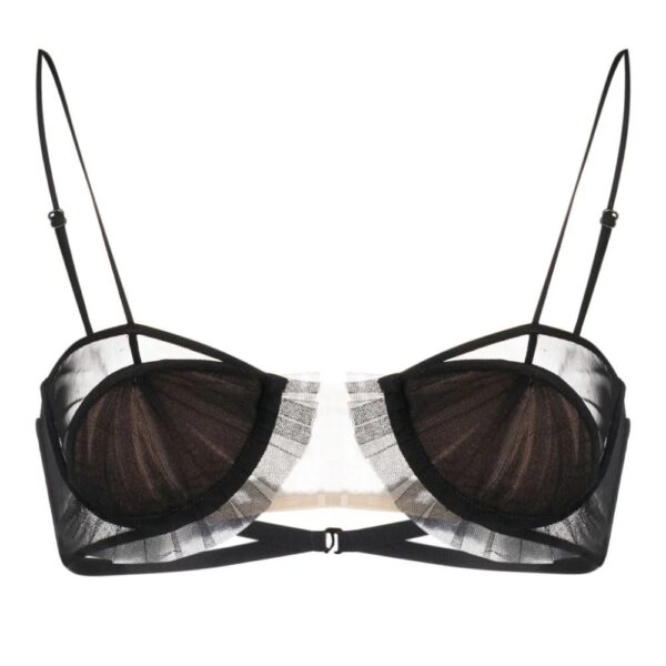 Nensi Dojaka  panelled semi-sheer bra