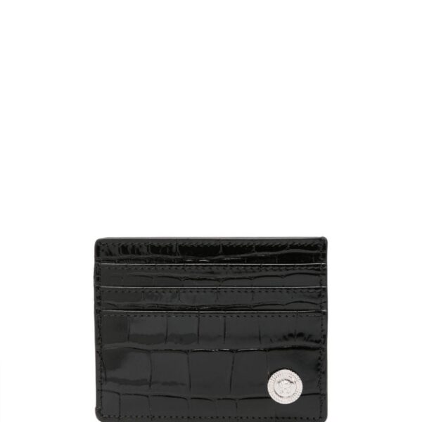 Versace crocodile-effect leather cardholder