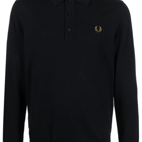 Fred Perry logo-embroidered long-sleeve polo shirt