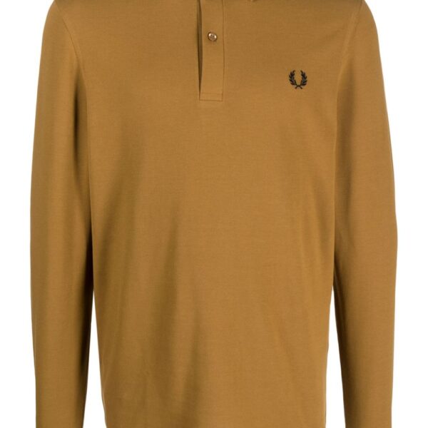 Fred Perry logo-embroidered long-sleeve polo shirt