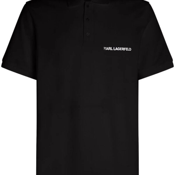 Karl Lagerfeld  logo-print organic-cotton polo shirt