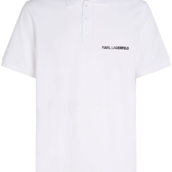 Karl Lagerfeld logo-print organic-cotton polo shirt