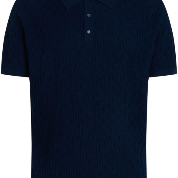 Karl Lagerfeld  monogram-jacquard cotton polo shirt