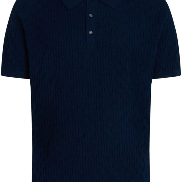 Karl Lagerfeld monogram-jacquard cotton polo shirt