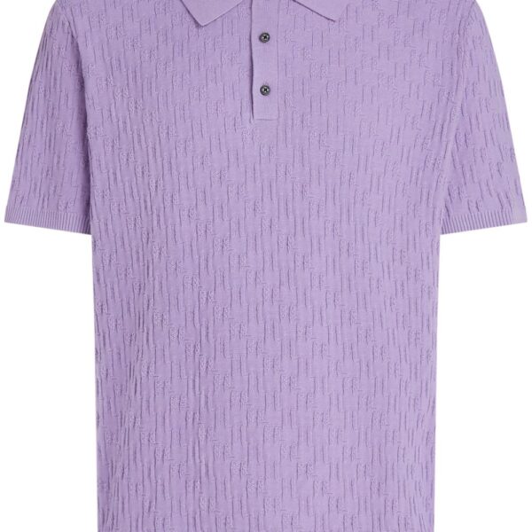 Karl Lagerfeld monogram-jacquard cotton polo shirt