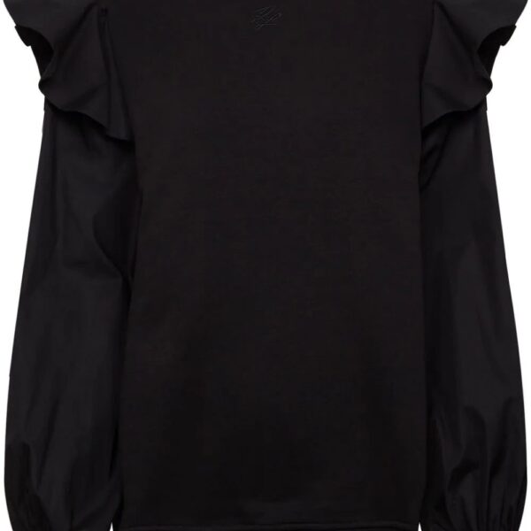 Karl Lagerfeld  logo-embroidered ruffle-detailing sweatshirt