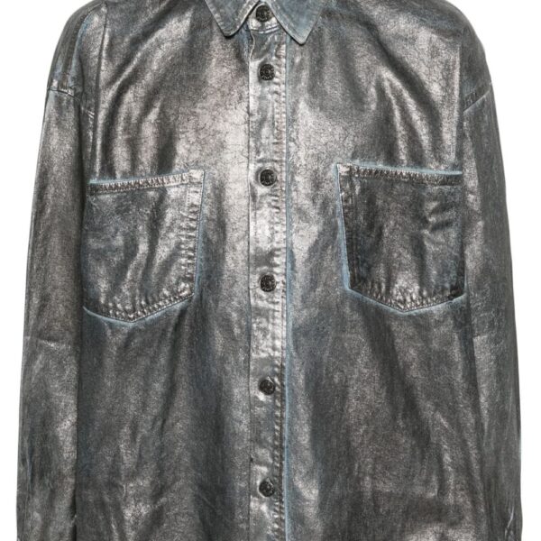 Acne Studios metallic-effect denim shirt