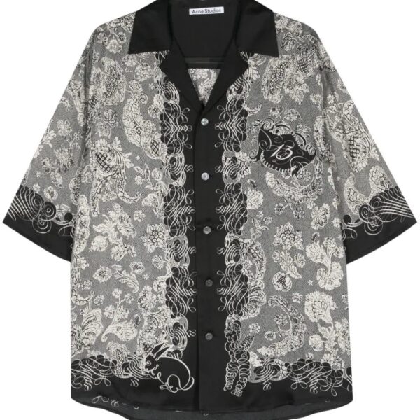Acne Studios  floral-print bowling shirt
